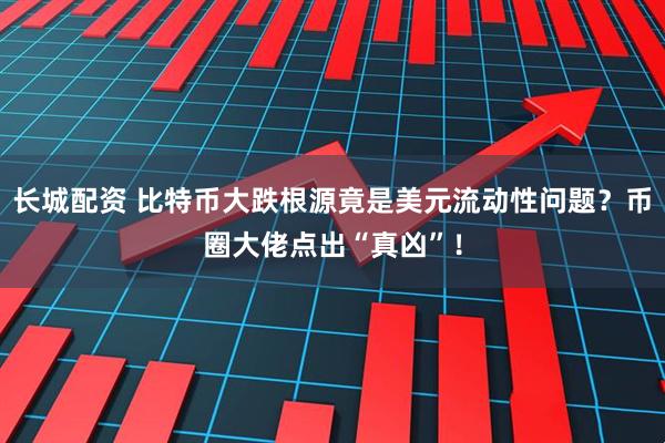 长城配资 比特币大跌根源竟是美元流动性问题?币圈大佬点出“真凶”!